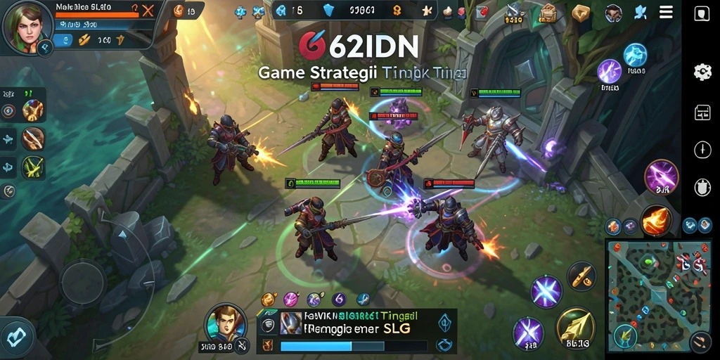 Tampilan utama gameplay 62IDN menampilkan strategi pembangunan dan pertempuran yang mendebarkan.