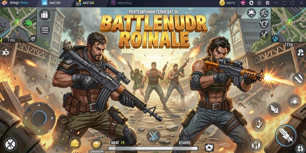 Tampilan aksi seru dalam permainan Battle Royale.