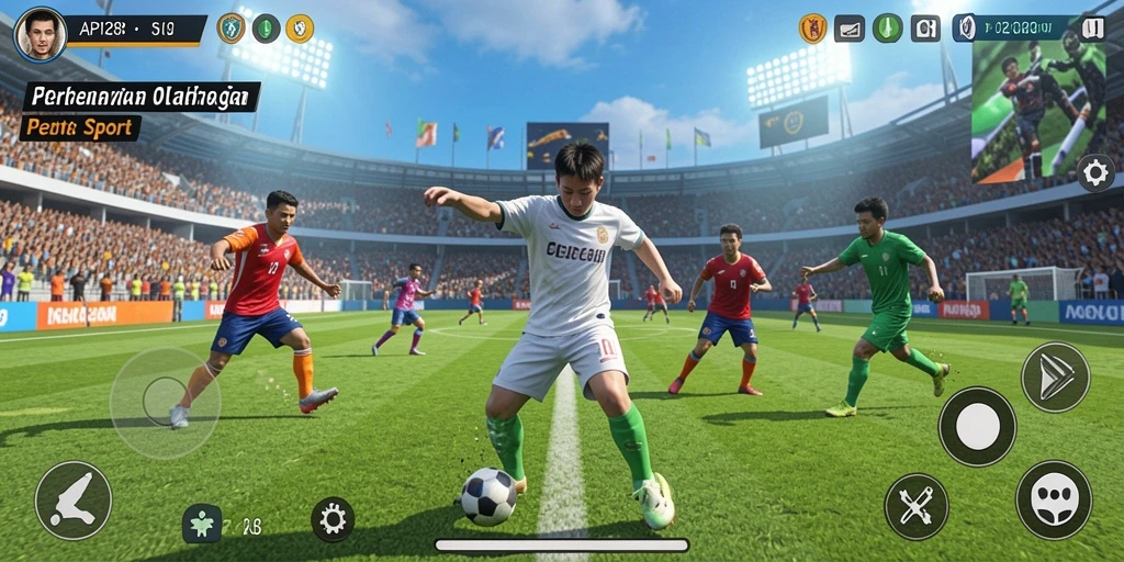 Tampilan gameplay seru dalam API288, penuh aksi olahraga.