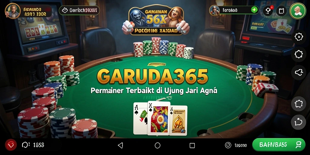 Screenshot GARUDA365 menampilkan suasana permainan poker yang seru dan menegangkan.