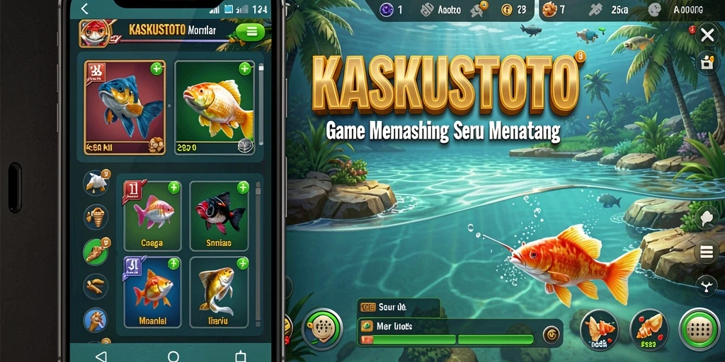 Screenshot gameplay KASKUSTOTO dengan aksi memancing seru.