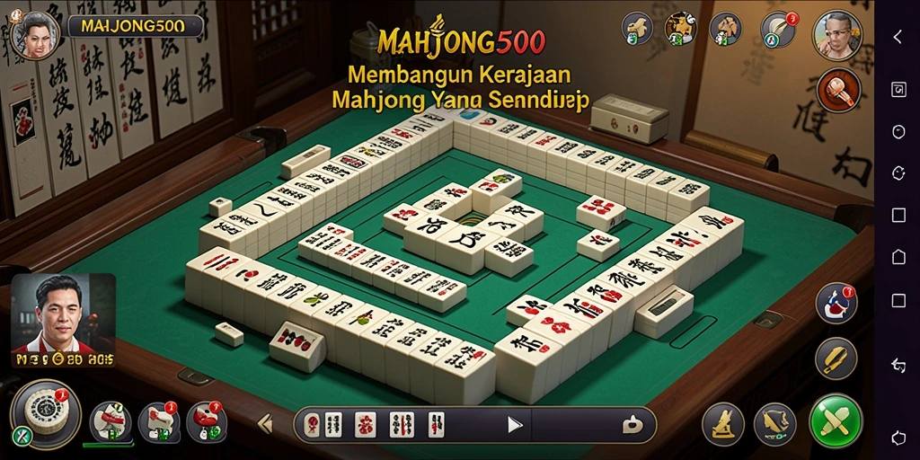 Tampilan gameplay menarik dari MAHJONG500 yang menunjukkan strategi Tycoon.
