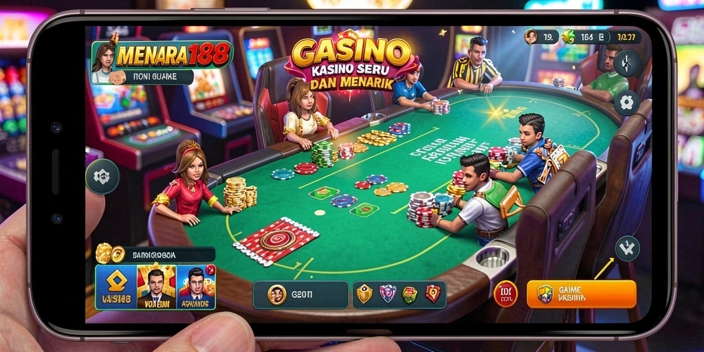 Tampilan gameplay seru dalam MENARA188 dengan berbagai permainan kasino.