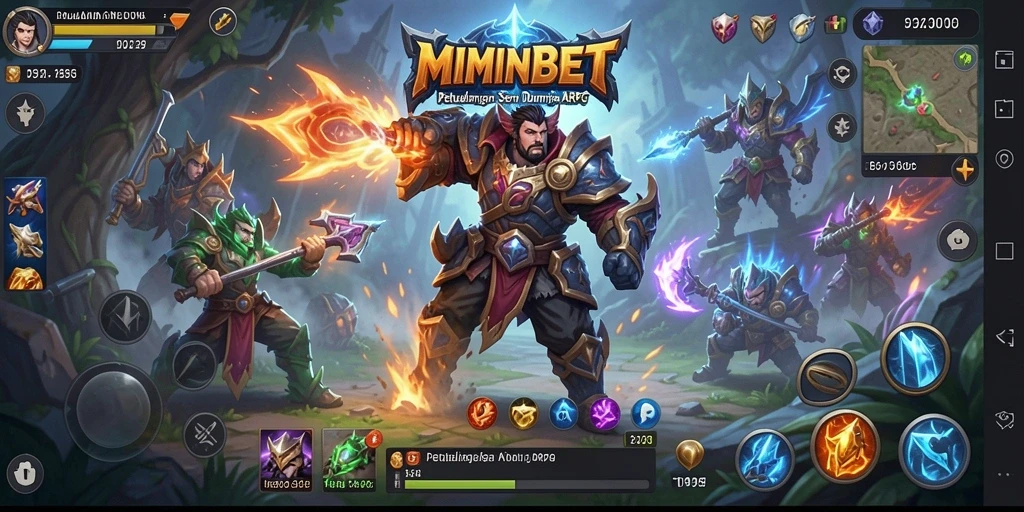 Screenshot gameplay seru MIMINBET dengan aksi pertempuran yang mendebarkan.