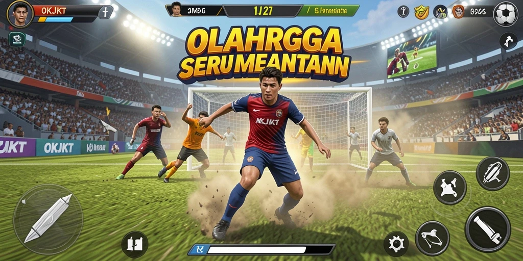 Tampilan gameplay OKJKT yang memukau dengan aksi olahraga seru.
