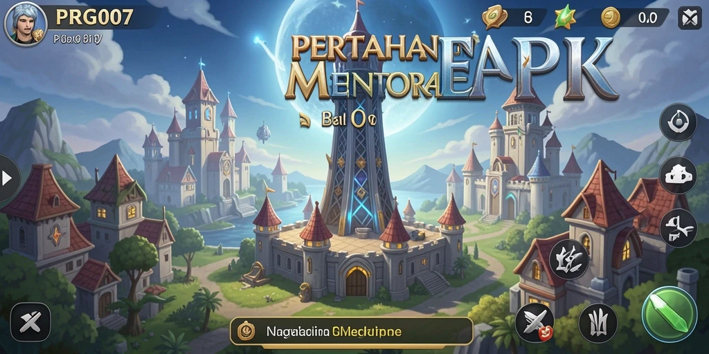 Tampilan gameplay menara pertahanan yang intens dan menarik di PRG007.