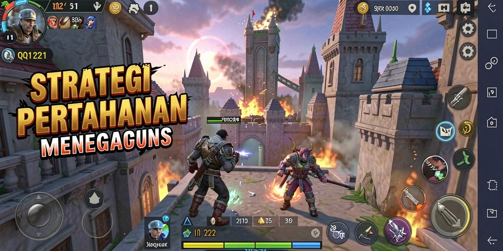 Screenshot gameplay QQ1221 menampilkan strategi menara yang mendebarkan.