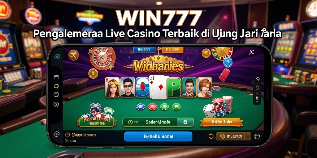 Tampilan gameplay Live Casino di WIN777 dengan dealer langsung.