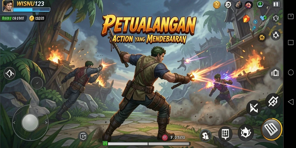 Tampilan gameplay aksi seru di WISNU123.
